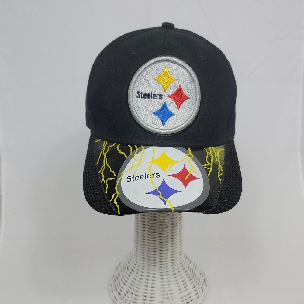Pittsburgh Steelers Hat Mens Black Lightning Brim NFL New Era Vintage Collection